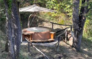 San MassimoにあるLa Casa Nel Boscoの2本の木の隣に傘付きの温水浴槽 +13枚の写真