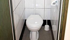 a bathroom with a white toilet in a stall at House Anamaria in Vinjerac +8 photos