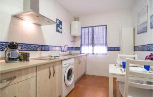 una cocina con fregadero y lavadora en Amazing Apartment In Carmona With Wifi, en Carmona