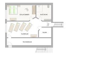 Plán poschodí v ubytovaní sDahoam Luxury Chalet