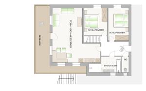 Plán poschodí v ubytovaní sDahoam Luxury Chalet