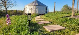 Zahrada ubytování Du Gîte à la Terre