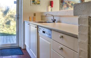 una cocina con fregadero y lavavajillas en Pet Friendly Home In Hvide Sande, en Hvide Sande