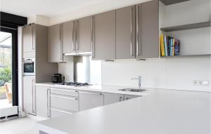 アルネマイデンにある3 Bedroom Amazing Home In Arnemuidenの白いキャビネットとシンクのあるキッチン