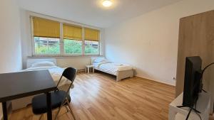 TV a/nebo společenská místnost v ubytování Apartment in Bad Bramstedt ruhige Lage im Haus zur Alleinnutzung mit Parkplatz & WLAN