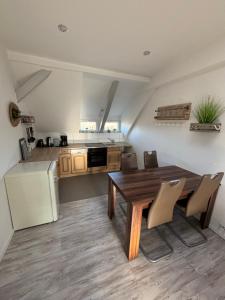 Kuchyň nebo kuchyňský kout v ubytování Ferienwohnung Elbbrise