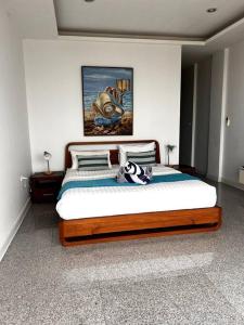 Voodi või voodid majutusasutuse Spectacular 95sqm Sea View, Gym and Pool facilities toas +39 fotot