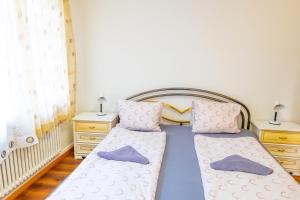 a bedroom with two beds and two dressers at Golden River in Unterseen