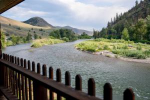 a view of a river from a bridge at River's Fork Lodge in Salmon