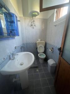 un baño con lavabo e inodoro en Villa Andrea, en Zverneci