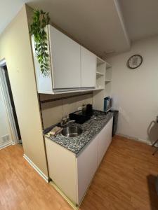 a kitchen with a sink and a counter top at Departamento en Rosario centro 1 in Rosario