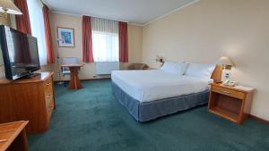 Postel nebo postele na pokoji v ubytování Hotel Diego De Almagro Talca