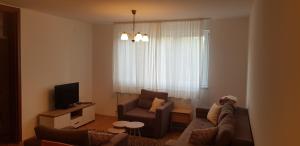 A television and/or entertainment centre at Apartman DivčiKom
