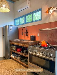 Køkken eller tekøkken på Minha Casa em Caraíva, no centro da vila + 10 billeder