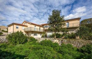 a large building on a stone wall with a tree at Awesome Apartment In Vinjani Donji in Majići