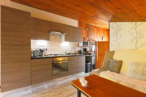 Kuchyňa alebo kuchynka v ubytovaní Le Chalet Cosy piscine et spa