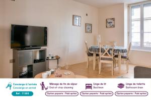 Televízia a/alebo spoločenská miestnosť v ubytovaní 600m plage - Centre ville - appartement pour 4
