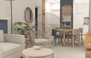 una sala de estar con un sofá y una mesa en Nice Apartment In Starigrad Paklenica, en Starigrad-Paklenica