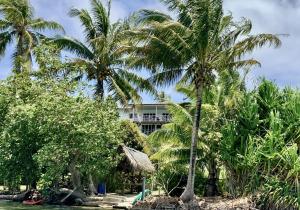 Zahrada ubytování Maison avec vue exceptionnelle lagon et mer, accès privé lagon