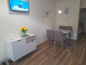 Televízia a/alebo spoločenská miestnosť v ubytovaní Apartment Vanja