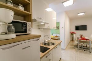 Kuchyň nebo kuchyňský kout v ubytování Apartments Paradiso