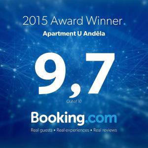 Certifikát, ocenenie alebo iný dokument vystavený v ubytovaní Apartment U Anděla