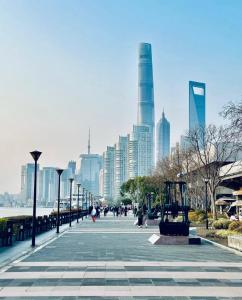 Ein allgemeiner Blick auf Shanghai oder ein Stadtblick von der Ferienwohnung aus