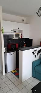 Η κουζίνα ή μικρή κουζίνα στο Studio à moins de 50m de l'école de voile... +4 φωτογραφίες