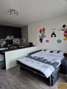 Postel nebo postele na pokoji v ubytování Studio à 2 pas de Disneyland