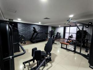 Fitnesscentret og/eller fitnessfaciliteterne på Flat Luxo Frente Mar com Vista Espetacular