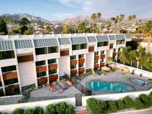 an aerial view of a hotel with a swimming pool at Amanzi Hotel, an Ascend Collection Hotel in Ventura