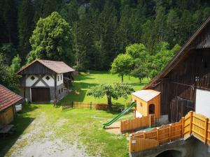 オーバードラウブルクにあるFerienhaus Lindenhofの裏庭の空中風景