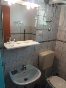 a bathroom with a white sink and a toilet at Apartments Boro in Dugi Rat