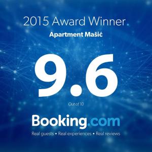 Certifikát, hodnocení, plakát nebo jiný dokument vystavený v ubytování Apartment Mašić