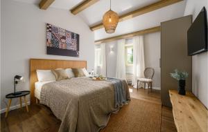 Posteľ alebo postele v izbe v ubytovaní Beautiful Home In Tinjan With Jacuzzi