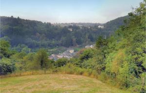 a grassy hill with houses in the distance at Chalet Bous - Breinchen in Vianden