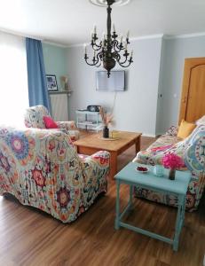 Ruang duduk di Ferienwohnung im Plenter