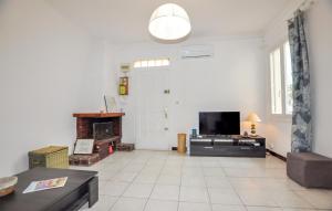un soggiorno con camino e televisione di 1 Bedroom Stunning Home In Perpignan a Perpignano