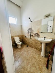 ウェリガマにあるNew Well Houseのトイレと洗面台付きのバスルーム