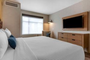 a bedroom with a bed and a flat screen tv at Cambria Hotel Austin Airport in Austin