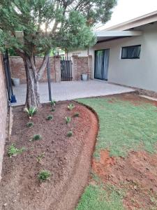 un cortile con un albero di fronte a una casa di The Guestroom a Klerksdorp