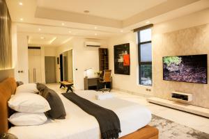 TV a/nebo společenská místnost v ubytování George Residence Cooper Road, Ikoyi