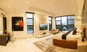 Posezení v ubytování George Residence Cooper Road, Ikoyi