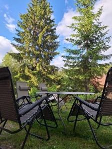 two chairs and a table and two trees at Viktory II in Vlasic