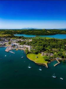 widok z lotu ptaka na port z łodziami na wodzie w obiekcie Grange Cottage w mieście Ballynoe