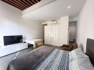 TV a/nebo společenská místnost v ubytování Historic Suites 22