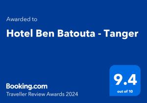 Certificato, attestato, insegna o altro documento esposto da Hotel Ben Batouta - Tanger