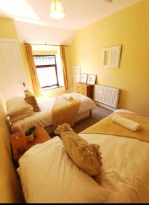 Postel nebo postele na pokoji v ubytování Glanyrafon Cottage