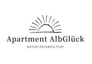 a logo for an apartmentadelle with a sunset at Apartment AlbGlück 2 Hechingen, 3 Schlafzimmer, 1-7 Personen, Burg 5 km in Hechingen
