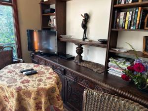 Μια τηλεόραση ή/και κέντρο ψυχαγωγίας στο Blue Mountains Studio Retreat, Lyrebird Creek, pet friendly